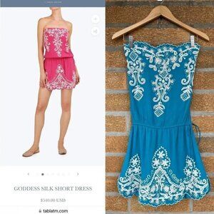 TANIA MOHAN TABLA GODDESS SILK SHORT DRESS XS